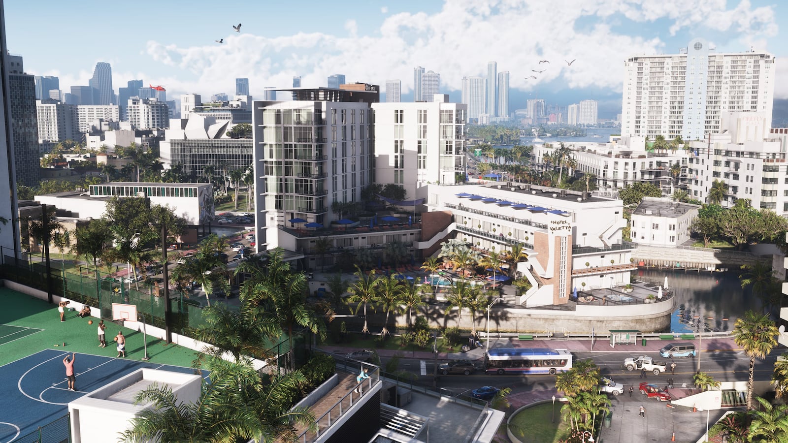 Official GTA VI screenshot of central Vice City in daylight